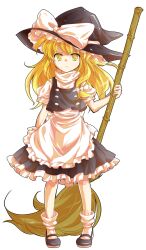 1girl alphes_(style) apron black_dress black_shoes blonde_hair bow braid broom commentary_request dairi dress full_body hat hat_bow holding holding_broom kirisame_marisa large_variant_set long_hair looking_at_viewer parody puffy_sleeves shirt shoes short_sleeves single_braid socks solo style_parody tachi-e touhou transparent_background turtleneck variant_set waist_apron white_bow white_socks witch_hat yellow_eyes