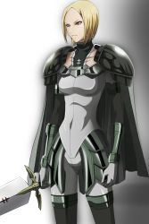 00s absurdres armor blonde_hair blue_eyes claymore_(series) claymore_(sword) helen highres robingi short_hair solo sword weapon
