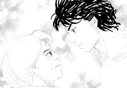1boy 1girl couple crying crying_with_eyes_open erina_pendleton happy husband_and_wife jojo_no_kimyou_na_bouken jonathan_joestar official_art smile tears