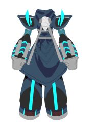 Rule 34 | 1boy, android, armor, axl (mega man), black armor, black helmet, brown hair, chest jewel, cowboy shot, cross scar, crossover, devil may cry (series), devil may cry 5, devil trigger, eguzerokkuman, forehead jewel, from behind, full body, green eyes, helmet, highres, male focus, mega man (series), mega man x (series), scar, scar on face, simple background, smile, solo, spiked hair, standing, white hair