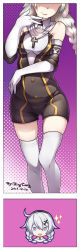 1girl 2017 :d absurdres ahoge artist_name bare_shoulders bing_gang black_dress black_shorts blue_eyes border braid closed_mouth dress elbow_gloves gloves headband heart heart-shaped_pupils highres honkai_(series) honkai_impact_3rd kiana_kaslana kiana_kaslana_(divine_prayer) long_hair looking_at_viewer nun open_mouth pink_background shorts sleeveless sleeveless_dress smile solo symbol-shaped_pupils thighhighs twin_braids white_border white_gloves white_hair white_thighhighs