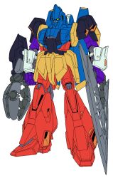 arm_blade armor blue_armor clenched_hands commentary_request full_body fusion getter_liger getter_robo getter_robo_g gundam highres mecha mecha_focus mobile_suit multicolored_armor pincers red_armor robot science_fiction shinobufujiwara solo standing weapon yellow_armor yellow_eyes zeta_gundam zeta_gundam_(mobile_suit)