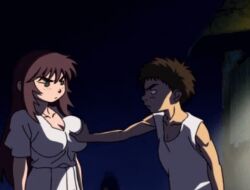 1boy 1girl animated animated_gif annoyed asagiri_junko blush breast_fondling breasts embarrassed grabbing_another&#039;s_breast groping groping_breast large_breasts mizuno_kanta pervert sunabouzu