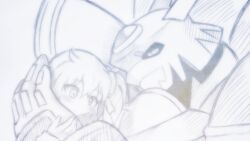 Rule 34 | aiba ami, alphamon, blue eyes, digimon, digimon (creature), digimon story: cyber sleuth, goggles, goggles on head, highres, long hair, monochrome, red hair, sidetail