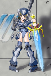 armored_core armored_core_nexus fromsoftware hier mecha_musume sword weapon yellow_eyes