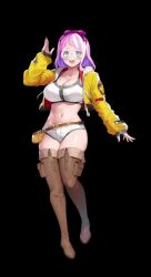 1girl animated aqua_eyes ass ass_expansion boots bouncing_breasts breast_expansion breasts cleavage curvy female_focus full_body glasses horizon_walker huge_ass huge_breasts large_breasts midriff navel plump purple_hair short_hair skindentation solo sudden_weight_gain tagme thick_thighs thigh_boots thighs video wide_hips
