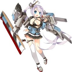 1girl ahoge anchor asymmetrical_legwear azur_lane bikini bikini_top_only black_bikini black_ribbon black_skirt blouse blue_eyes blue_pupils blue_shirt blush book breasts cleavage collarbone eyebrows eyes_visible_through_hair facing_away fang female_focus fingernails front-tie_bikini_top front-tie_top full_body garter_straps grey_shoes hair_ornament halterneck heart heart-shaped_pupils heart_ahoge holding holding_book indianapolis_(azur_lane) legs_apart light_purple_hair long_fingernails long_hair long_sleeves machinery medium_breasts midriff miniskirt off_shoulder official_art open_book open_mouth pleated_skirt portland_(azur_lane) ribbon sailor_collar saru ship_turret shirt shoes side_ponytail skirt sleeves_past_wrists solo sparkle star_(symbol) star_print swimsuit symbol-shaped_pupils thigh_strap tongue transparent_background underboob uneven_legwear very_long_hair white_legwear