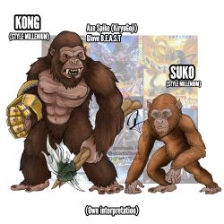 animal ape axe b.e.a.s.t._glove battle_axe bone_axe bone_weapon brown_fur darfrezillaarts godzilla_(series) godzilla_x_kong:_the_new_empire gorilla green_eyes highres holding holding_axe jaw kaiju king_kong king_kong&#039;s_battle_axe king_kong_(series) kong_(monsterverse) monsterverse oversized_animal suko_(monsterverse) weapon