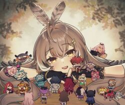 6+girls :3 :d :o absurdres ahoge animal_ears anya_melfissa anya_melfissa_(new_year) asymmetrical_legwear baseball_cap black_gloves black_hair black_jacket black_nails black_tiara blonde_hair bow braid broken_horn brown_eyes brown_hair cecilia_immergreen chibi closed_eyes colored_inner_hair colored_skin crossed_bangs crying crying_with_eyes_open demon_girl demon_tail detached_sleeves elizabeth_rose_bloodflame feather_hair_ornament feathers fishnet_thighhighs fishnets from_behind fuwawa_abyssgard gauntlets gawr_gura gigi_murin gloves goggles goggles_on_head green_eyes green_hair grey_eyes grey_hair grey_skin hair_ornament hakos_baelz hakos_baelz_(1st_costume) hakui_koyori hand_on_own_hip hat head_rest highres holding holding_polearm holding_weapon hololive hololive_english hololive_indonesia hood hood_up hoodie horns hugging_object irys_(hololive) irys_(irys_2.0)_(hololive) jacket kaela_kovalskia kiko_(kikoshaula) koseki_bijou koseki_bijou_(1st_costume) kureiji_ollie kureiji_ollie_(1st_costume) long_hair long_sleeves mask mini_person minigirl mismatched_legwear mococo_abyssgard mori_calliope mouse_ears mouse_girl mouse_tail multicolored_hair multiple_girls nail_polish nanashi_mumei nanashi_mumei_(1st_costume) nerissa_ravencroft ninomae_ina&#039;nis open_mouth orange_hoodie ouro_kronii own_hands_clasped own_hands_together panther_ears panther_girl partially_fingerless_gloves patchwork_skin pillow pillow_hug pink_hair polearm purple_hair r.e.p.o. raora_panthera raora_panthera_(1st_costume) red_eyes red_hair rune_hair_ornament semibot shiori_novella shirt short_hair shoulder_spikes smile solid_circle_eyes spikes sword tail tail_bow tail_ornament tears thighhighs tiara tokino_sora tokino_sora_(1st_costume) tokoyami_towa tokoyami_towa_(1st_costume) tongue tongue_out twin_braids twintails two-tone_hair vestia_zeta wavy_hair weapon white_jacket white_shirt wolf_ears wolf_girl zombie