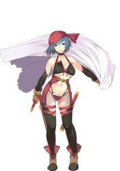 Rule 34 | 1girl, awakening (sennen sensou aigis), bandana, bare shoulders, blue hair, breasts, cape, choker, cypria (sennen sensou aigis), elbow gloves, female focus, full body, gloves, gluteal fold, green eyes, halterneck, holding, holding knife, holding weapon, knife, looking at viewer, navel, official art, ryuuta (msxtr), sennen sensou aigis, short hair, smile, solo, standing, torn clothes, transparent background, underboob, unworn cape, weapon