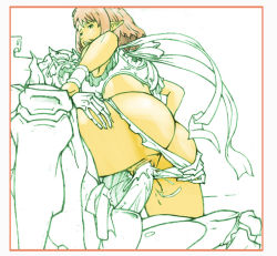 1boy 1girl ass bikini bikini_bottom_aside border bracelet cala clothing_aside from_below hetero jewelry monster monster_sex penis pink_hair pointy_ears short_hair simple_background spot_color straddling swimsuit tagme ugenixdoujinwave uncensored upright_straddle vaginal veloce_(viper) viper_(series) viper_rsr white_background white_border
