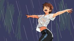 1girl kei_sakuragi pants picopico256 short_hair smile tagme the_scramble_vice tomboy