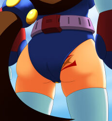 Rule 34 | 1girl, ass, ass focus, ass tattoo, hyoumaru, iris (mega man), leotard, mega man (series), mega man x (series), solo, tattoo