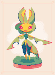 animated antennae bowing bright_pupils closed_eyes closed_mouth commentary_request creatures_(company) full_body game_freak gen_5_pokemon grass hisashi999 leavanny nintendo pink_eyes pokemon pokemon_(creature) smile solo standing tagme ugoira video