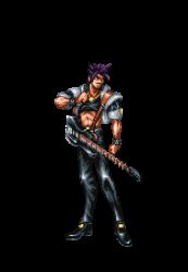 1990s_(style) animated animated_gif armor bat_wings choujin_gakuen_gowcaizer game guitar hellstinger instrument kash_gyustan lowres musician oobari_masami pixel_art retro_artstyle snk technos_japan transformation wings