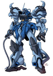 alternate_universe arm_cannon cable commentary_request gouf gundam gundam_gquuuuuux haganef highres machinery mecha mecha_focus mobile_suit no_humans one-eyed original radio_antenna redesign robot science_fiction shoulder_spikes signature spikes weapon yamashita_ikuto_(style) zeon