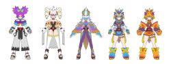 1girl colasu486 drill_hair genderswap genderswap_(mtf) highres kamen_rider kamen_rider_gavv kamen_rider_gavv_(caking_form) kamen_rider_gavv_(poppingummy_form) kamen_rider_gavv_(series) leotard nail_polish pants purple_hair rider-tan sandals simple_background white_background