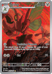 artist_name card_(medium) character_name company_name copyright_name copyright_notice english_text from_behind gen_1_pokemon gen_2_pokemon grass insect_wings nintendo official_art oku_(2964_okn) outdoors pincers pokemon pokemon_(creature) pokemon_card pokemon_focus pokemon_tcg scizor scyther third-party_source trading_card v-shaped_eyes wings