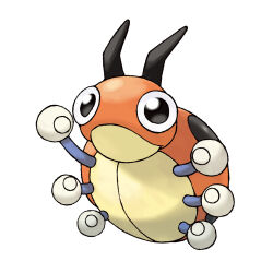 animal_focus antennae bug closed_mouth full_body gen_2_pokemon ledyba nintendo no_humans official_art pokemon pokemon_(creature) pokemon_focus pokemon_frlg simple_background solo sugimori_ken third-party_source white_background