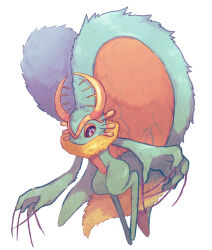 Rule 34 | 1other, chiimako, claws, commentary request, fecto elfilis, full body, horns, kirby (series), kirby and the forgotten land, large ears, nintendo, red eyes, simple background, solo, veins, white background