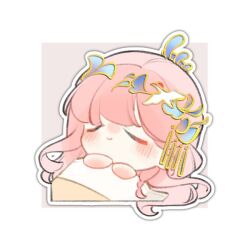 1girl bird bird_hair_ornament braid chibi chinese_commentary closed_eyes closed_mouth commentary_request crane_(animal) cropped_torso grey_background hair_bun hair_ornament hair_spread_out happy huizi light_blush long_hair lying nikki_(nikki) nikki_(series) on_back outline pink_hair second-party_source side_braid single_braid single_side_bun sleeping smile solo two-tone_background under_covers very_long_hair wavy_hair white_background white_outline