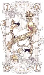 Rule 34 | 2boys, armor, art nouveau, braid, bug, colored skin, column, earrings, father and son, giorno giovanna, gold, high collar, highres, insect, jewelry, jojo no kimyou na bouken, jonathan joestar, ladybug, looking to the side, male focus, multiple boys, pale color, pauldrons, phantom blood, pillar, profile, shoulder armor, star (symbol), statue, stone mask (jojo), unicorn, upside-down, vento aureo, white hair, white skin, white theme, wing ornament, zhhy3324