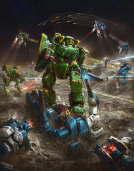 absurdres archer_(battletech) autocannon battle battletech black_hawk_(battletech) cannon clan_jade_falcon clenched_hand commentary damaged debris destruction directed-energy_weapon electricity energy energy_beam energy_cannon energy_gun energy_weapon english_commentary executioner_(battletech) explosion firing grendel_(battletech) highres house_steiner jetpack laser laser_cannon laser_projector madcat magnetic_weapon marauder_(battletech) marco_mazzoni mecha military missile missile_pod moon no_humans particle-beam_weapon particle_projector_cannon phoenix_hawk puma_(battletech) railgun rifleman_(battletech) robot rocket_launcher science_fiction space sparks stinger_(battletech) stomping valkyrie_(battletech) walker_(robot) war warhammer_(battletech) wasp_(battletech) weapon
