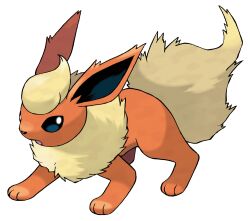 Rule 34 | animal focus, flareon, full body, gen 1 pokemon, highres, nintendo, no humans, official art, open mouth, pokemon, pokemon (creature), pokemon focus, pokemon frlg, solo, sugimori ken, third-party source, transparent background