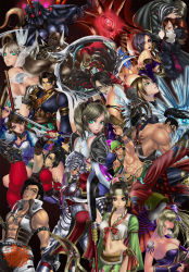 6+boys 6+girls amy_sorel armor ass bald bare_shoulders black_dress black_hair blonde_twist blue_eyes bodysuit braid breasts brown_eyes brown_hair cassandra_alexandra chai_xianghua claw_(weapon) cleavage dark_skin dress drill_hair earrings closed_eyes formal_clothes from_behind gloves glowing glowing_eyes goddess_bracelet goddess_headdress goddess_robe gothic_lolita green_eyes hair_ornament hair_over_one_eye headband helmet highres hildegard_von_krone hong_yun-seong huge_breasts huge_weapon isabella_valentine jewelry kilik_(soulcalibur) knight large_breasts lolita_fashion long_hair looking_at_viewer looking_back maxi_(soulcalibur) midriff mitsurugi_heishirou mole multiple_boys multiple_girls naginata namco navel nightmare_(soulcalibur) pectorals polearm purple_hair raphael_sorel red_eyes red_hair see-through_clothes seong_mi-na setsuka short_hair siegfried_schtauffen single_braid skin_tight sophitia_alexandra soul_calibur soul_calibur_(weapon) soul_edge_(weapon) soulcalibur soulcalibur_iv spread_legs sword taki_(soulcalibur) tattoo tira_(soulcalibur) topknot twintails weapon xuexue_yue_hua zasalamel