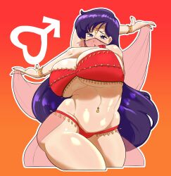 1girl absurdres ass belly_dancer bishoujo_senshi_sailor_moon bracelet breasts cleavage gibberish_(gibbergerm) highres hino_rei huge_breasts jewelry long_hair mars_symbol nail_polish navel navel_piercing piercing sailor_mars solo very_long_hair