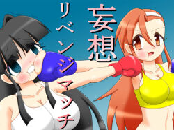 2girls artist_request boxing catfight multiple_girls ryona tagme translation_request