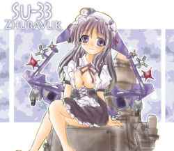 1girl aircraft airplane female_focus jet maid mecha_musume military original solo su-33 su33 zahme_sau_(artist) zahme_sau_(cmpwgm)