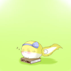 1girl alice_margatroid alice_margatroid_(pc-98) animal_ears blush book bow female_focus hairband no_humans noiz ribbon simple_background sleeping solo sukusuku_hakutaku tail touhou touhou_(pc-98) translation_request