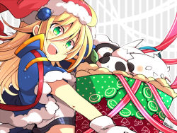 1girl arakune bad_id bad_pixiv_id birthday blazblue blonde_hair christmas doll green_eyes hakumen kuro_yuzu lao_jiu noel_vermillion ragna_the_bloodedge winter_clothes