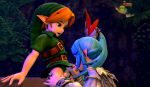 1boy 1girl 3d age_difference animated artist_request blue_eyes blue_hair brown_hair character_request cum ejaculation erection fado fellatio hat hetero hyrule_warriors kokiri lana_(hyrule_warriors) link long_hair looping_animation mido_(zelda) nintendo oral penis pointy_ears shota the_legend_of_zelda uncensored video young_link