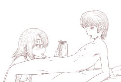 1boy 1girl guro highres nude original severed_penis tagme
