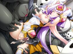 1girl after_vaginal aftersex animal_ears armpits arms_up azarin_(kouyoku_senki_exs-tia) breasts censored covered_navel cum cum_in_pussy cumdrip elbow_gloves exs-tia_magica fake_animal_ears game_cg gloves grabbing_another&#039;s_breast grimrian groping group_sex hair_intakes headgear hetero imminent_rape inoino kouyoku_senki_exs-tia large_breasts large_variant_set layered_skirt leg_grab leotard long_hair magical_girl mask monster_boy mosaic_censoring multiple_boys nipples non-web_source official_art one_eye_closed penis purple_hair pussy rape restrained scarf shiny_skin skirt solo_focus spread_legs surrounded thighhighs torn_clothes torn_leotard torn_skirt variant_set very_long_hair white_gloves wince yellow_eyes yellow_trim