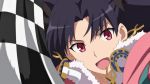 3girls animated artoria_pendragon_alter_(swimsuit_rider)_(fate) artoria_pendragon_(fate) bikini black_hair blonde_hair bouncing_breasts breasts checkered_flag curvy fate/grand_order fate_(series) female_focus flag green_eyes highres ishtar_(fate) ishtar_(swimsuit_rider)_(fate) large_breasts long_hair multiple_girls nero_claudius_(fate) nero_claudius_(fate/extra) nero_claudius_(swimsuit_caster)_(fate) red_eyes shiny_skin sitting swimsuit team tohsaka_rin twintails video
