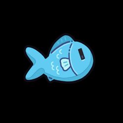 animal animal_focus artist_request bad_source black_background black_eyes fins fish indie_virtual_youtuber looking_ahead no_humans official_art sameko_saba scales simple_background solo virtual_youtuber