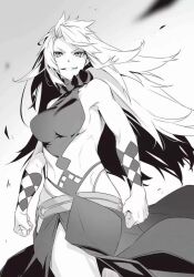 1girl ashuna_grisarika character_request lowleg monochrome shokei_shoujo_no_virgin_road smile tagme