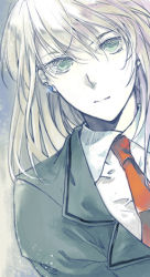 1990s_(style) 1girl areazero blonde_hair earrings fushigi_yuugi green_eyes hongou_yui jewelry long_hair looking_at_viewer lowres necktie retro_artstyle school_uniform