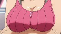 10s 1girl animated animated_gif binbougami_ga! bouncing_breasts breast_lift breasts cleavage crossed_arms huge_breasts large_breasts sakura_ichiko tank_top