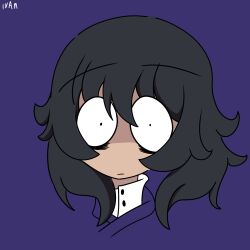 Rule 34 | andou (girls und panzer), artist name, bc freedom school uniform, black hair, food, girls und panzer, highres, non-web source, school uniform, simple background, solo, taiyaki, wagashi, wide-eyed
