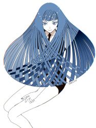 Rule 34 | 1other, artist name, black jacket, black necktie, black shorts, blue eyes, blue hair, blue nails, gem uniform (houseki no kuni), highres, houseki no kuni, invisible chair, jacket, lapis lazuli (houseki no kuni), long hair, looking at viewer, mt5 014, necktie, other focus, parted bangs, puffy short sleeves, puffy sleeves, short sleeves, shorts, simple background, sitting, white background