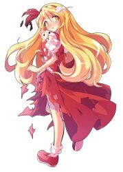 1girl alphes_(style) back_bow blonde_hair blush bow cat commentary_request dairi ellen_(touhou) from_side full_body hair_ribbon hairband large_variant_set long_hair looking_at_viewer open_mouth parody pet puffy_short_sleeves puffy_sleeves red_bow red_hairband red_ribbon red_shoes red_skirt red_vest ribbon shirt shoes short_sleeves simple_background skirt socks sokrates_(touhou) solo style_parody sweatdrop tachi-e torn_clothes torn_skirt torn_sleeves torn_vest touhou touhou_(pc-98) transparent_background variant_set vest white_cat white_shirt white_socks yellow_eyes