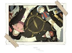 ._. 1girl 2024 2boys bandaged_hand bandages bandaid baseball_cap beard_stubble black_suit blue_hat blue_vest boxcutter braces brother_and_sister brown_eyes brown_hair brown_shorts character_doll chibi collared_shirt crayon dated dipper_pines eye_of_providence facial_hair fez_hat finger_puppet formal_clothes frown glasses grandfather_and_granddaughter grandfather_and_grandson gravity_falls grin hat headband heart_stickers izm_ovo long_hair mabel_pines multiple_boys necktie pink_headband pink_skirt pink_sweater polaroid_photo puppet red_necktie red_shirt shirt shooting_star_(symbol) shorts siblings skirt sleeveless sleeveless_jacket slit_pupils smile grunkle_stan star_(symbol) star_print star_sticker sticker sticker_on_hand stubble suit sweater t-shirt twins uncle_and_nephew uncle_and_niece vest wavy_hair white_shirt wrinkled_skin