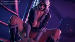 1boy 1girl animated black_cat_(marvel) bouncing_breasts breasts darklulbird domino_mask faceless faceless_male felicia_hardy fortnite girl_on_top marvel mask moaning nipples sound spider-man_(series) tagme video white_hair