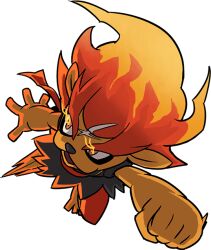 blazion clenched_hand looking_back official_art punching simple_background solo third-party_source transparent_background youkai_(youkai_watch) youkai_watch