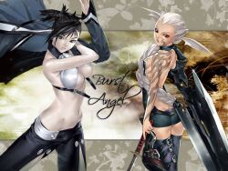 2girls bakuretsu_tenshi butt_crack multiple_girls navel sei_(bakuretsu_tenshi) tagme tattoo