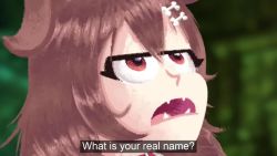 2snacks_(artist) animal_ears animated asian banjo-kazooie bone_hair_ornament brown_hair dog_ears emphasis_lines fangs fullmetal_alchemist hair_ornament holding holding_skull hololive inugami_korone japanese_(nationality) king_bradley parody red_eyes scar_(fma) skull sound subtitled tagme talking video virtual_youtuber